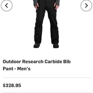 Outdoor Research Men’s Carbide Bibs M